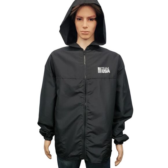 NWOT United States Olympic Team Windbreaker Jacket Hoodie 3XL Made in USA VTG - Picture 2 of 12